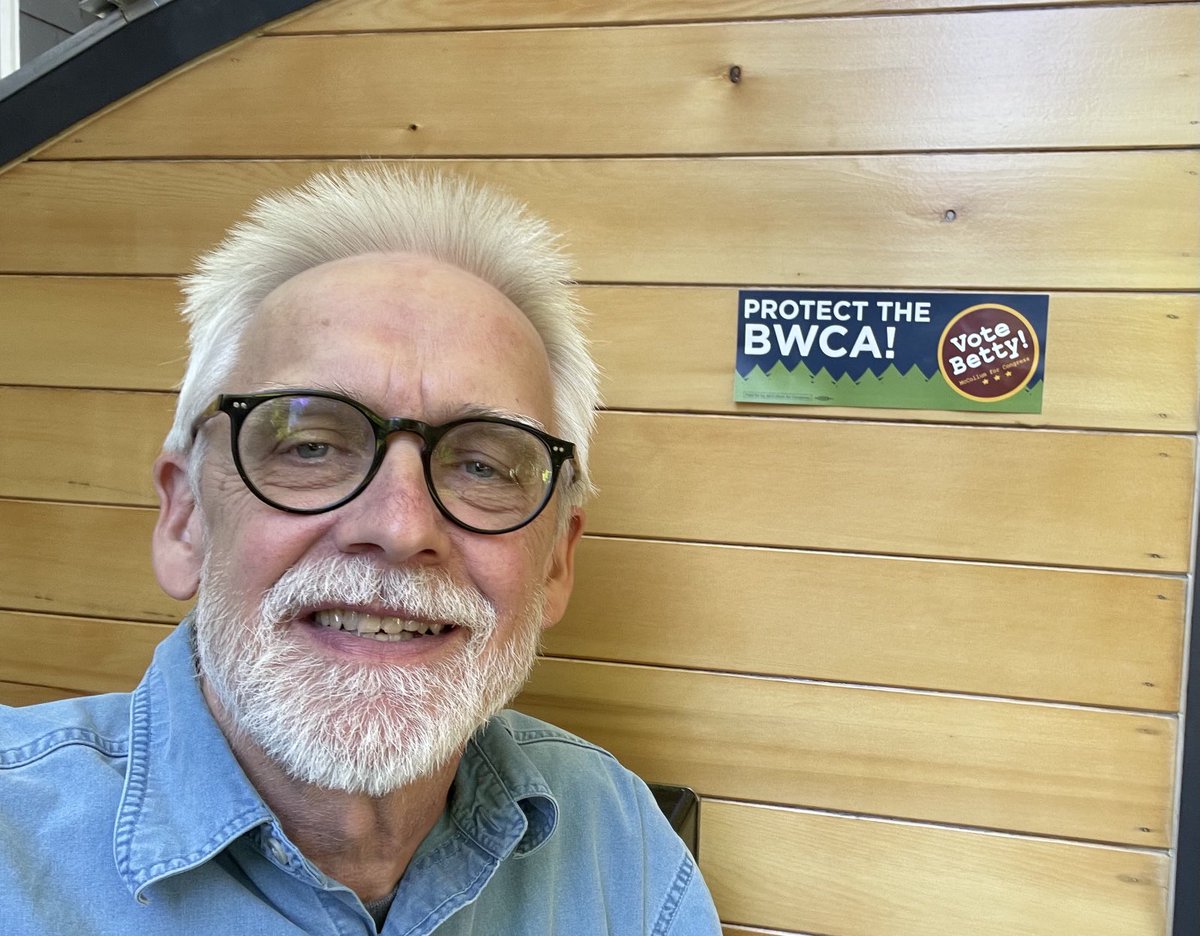 wlind77's tweet photo. The sticker says it all. Thank you for your hard work ⁦@VoteBetty⁩ Protecting the BWCA is vital to our collective soul #hse7851 https://t.co/TwX2pPYkSy