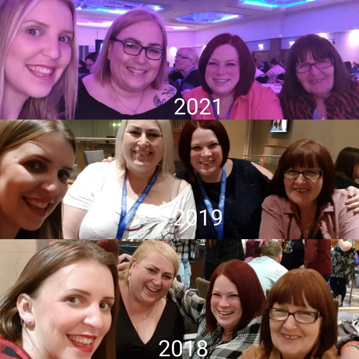 TinybradTb's tweet photo. Some things don't change, 3 reunions (4 years difference) same positioning, same friendship #starfury #crossroads1 #crossroads2 #crossroad3 #supernatural #spnfamily #supernaturalcon
 @kelsmith84 @nikangel70 @valgreen660 https://t.co/ObwCS21sQB