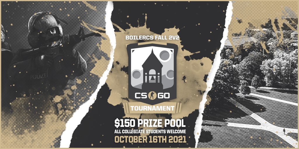 boiler_csgo's tweet image. We&apos;re proud to announce the BoilerCS Fall 2v2 Tournament! All collegiate players are invited to compete for the $150 prize pool, for an entry fee of $5/team. The event will take place on Saturday, October 16th with a double-elimination format. 

Sign up: challonge.com/boilercsfall20…