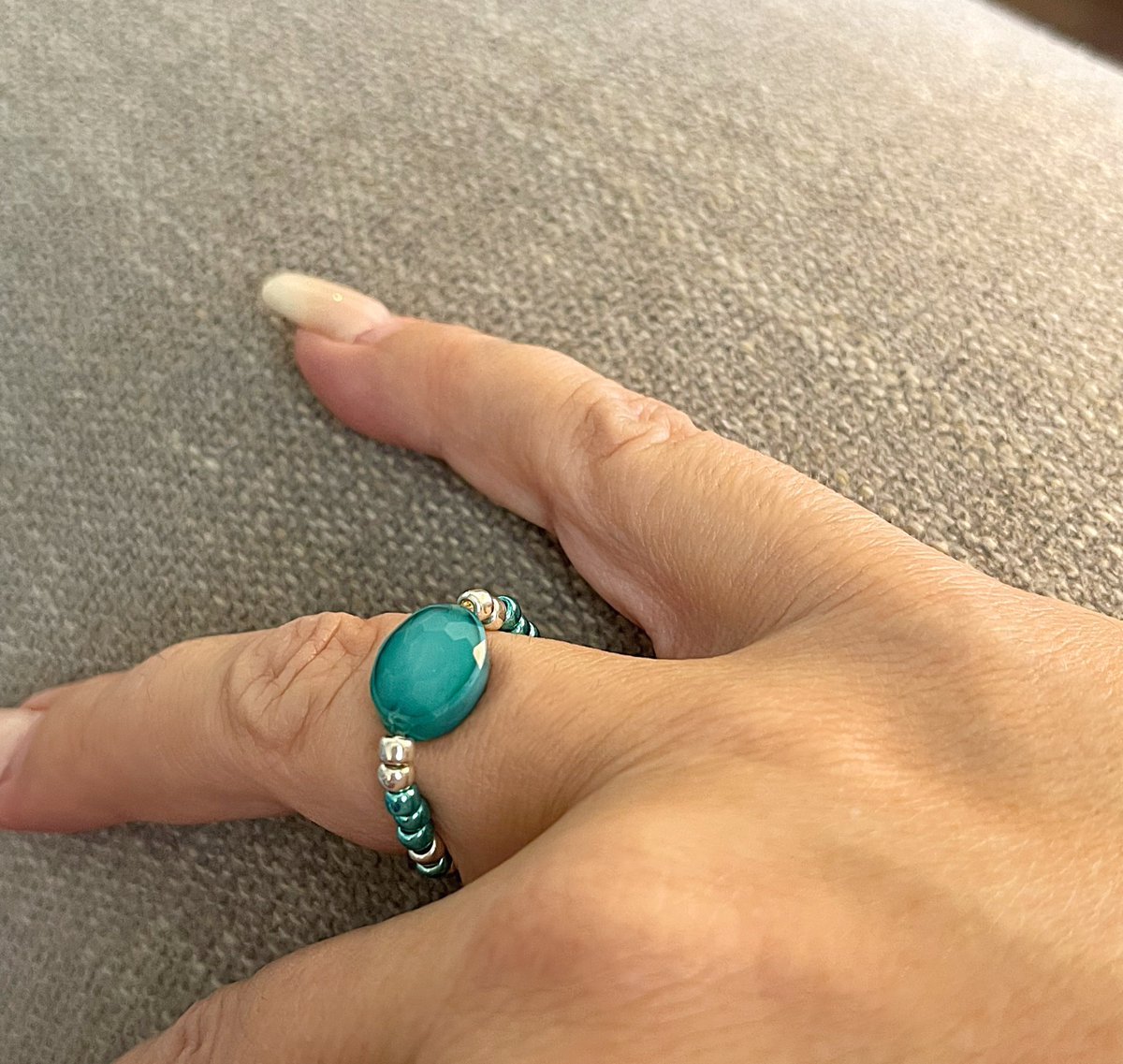 LunaByRachel's tweet photo. Turquoise Crystal Stretch Ring ~ https://t.co/JD4pUaxUWf #jewelry #etsy #lunabyrachel #shopsmall #turquoise #birthstone #stackrings https://t.co/y27ssMvgp4