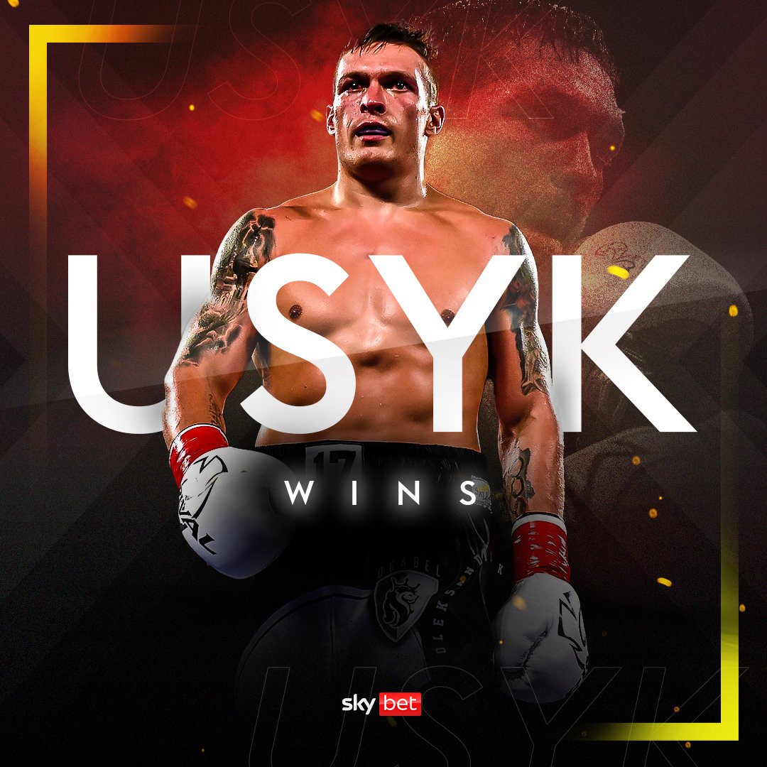 SkyBet's tweet photo. 𝗥𝗨𝗧𝗛𝗟𝗘𝗦𝗦! 🥊

It went down to the wire but Oleksandr Usyk sees off AJ on points 🔥

The Undisputed Cruiserweight Champions of the World and now the new, World Heavyweight Champion of the World 👊 #JoshuaUsyk https://t.co/qgleuRj0R1
