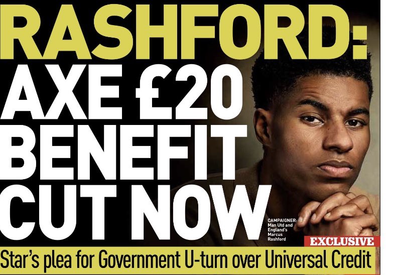 There were days when I didn’t have enough money for bus fare so I walked miles, so I know the value of £2 never mind £20
Those who don’t will not accept that the Universal Credit cut will cause real hardship
Now <a href="/MarcusRashford/">MR14</a> joins the campaign to stop the cut
I’m in - are you?
