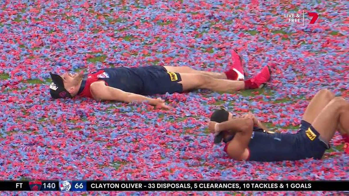 7AFL's tweet image. Every Melbourne fan waking up this morning: