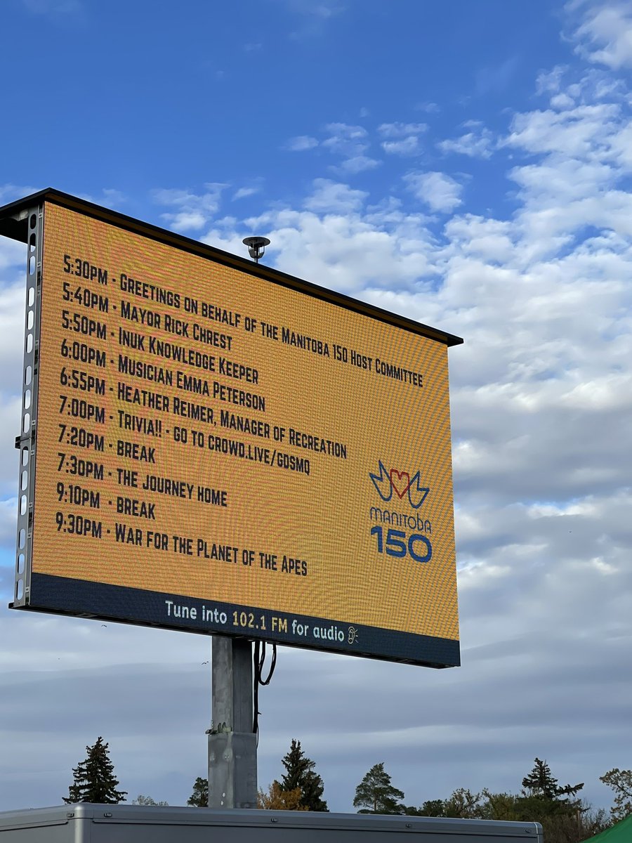 RickChrest's tweet image. Free Drive-In Movies! Celebrating MB150 put on by the City of Brandon. Keystone Centre north parking lot…plenty of space. Movies at 7:30 &amp;amp; 9:30. Beautiful evening to enjoy a safe family activity. Pass it on. See you soon!