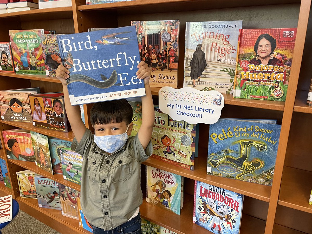 NESlibrary's tweet photo. So many smiles, so much excitement knowing these books are headed home to share with those they love! #KinderFirstCheckout #StoryJoy #NorthsideREADS https://t.co/95VWftJQ4w