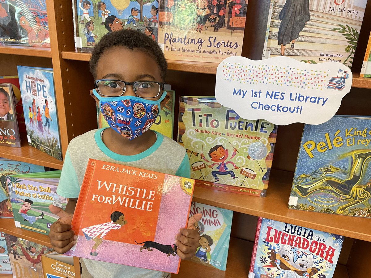 NESlibrary's tweet photo. So many smiles, so much excitement knowing these books are headed home to share with those they love! #KinderFirstCheckout #StoryJoy #NorthsideREADS https://t.co/95VWftJQ4w