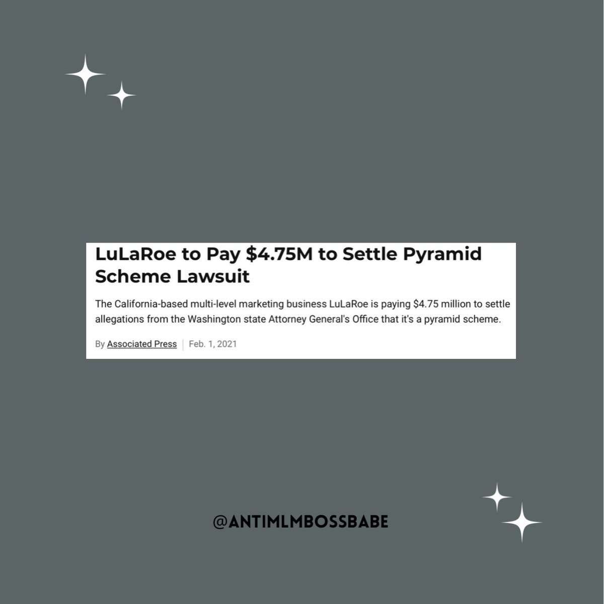 antimlmbossbabe's tweet photo. #antimlm #mlm #pyramidscheme #lularoe #herbalife #vemma #advocare https://t.co/JKTHOvOiT0