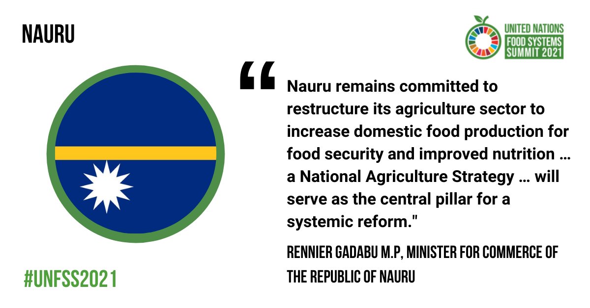 Nauru remains committed to restructure its agriculture sector to increase domestic food production for food security and improved nutrition … a National Agriculture Strategy … will serve as the central pillar for a systemic reform. 