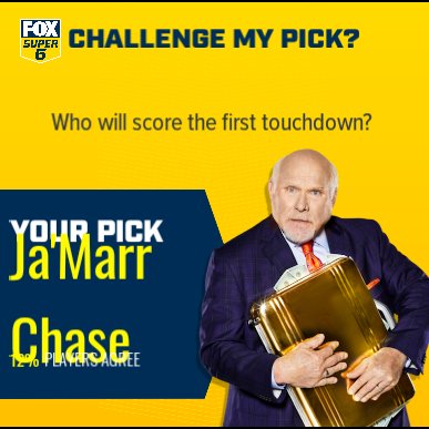 Mavriik7's tweet photo. BOOM! These are my picks I just made on @foxsuper6 ! Can you beat me for a chance to win free cash? https://t.co/FHg3qUt7nC https://t.co/ZwxxkWtBiP