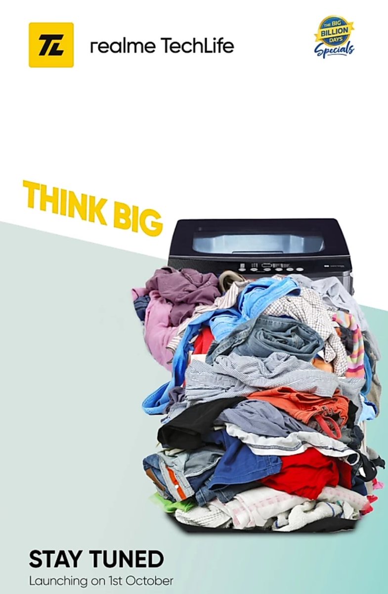 72ImtiyazHusain's tweet image. #Realme #RealmeWashingMachine
Realme Washing Machine Will Launch On 1 October In India..