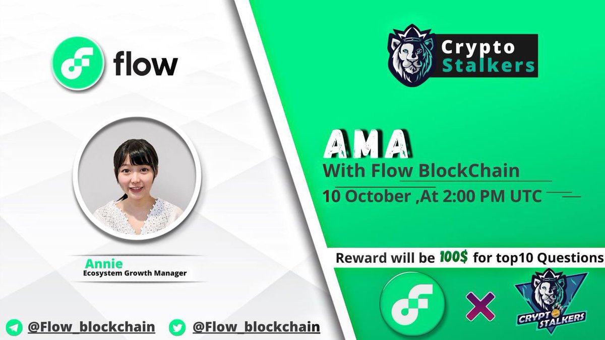 Zain_Onchain's tweet photo. 📢 We're thrilled to announce our next #AMA with @flow_blockchain on 10th Oct 2:00 PM UTC

💰 Reward Pool:100$
📍 Venue: https://t.co/4koyOUms1v

〽️ Rules:
✅ Follow @StalkersCrypto &amp; @flow_blockchain 
✅ Like &amp; Retweet
✅ Comment Questions &amp; Tag 3 Friends with BEP20 address https://t.co/ChEn34yQSl
