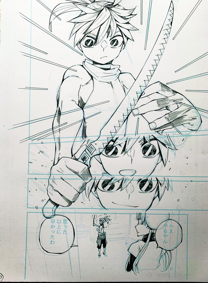 クリスタで下書き。
印刷してアナログでペン入れ。
クリスタで背景合成アシさんにコマ割りトーン貼ってもらう。
フォトショで仕上げ。 