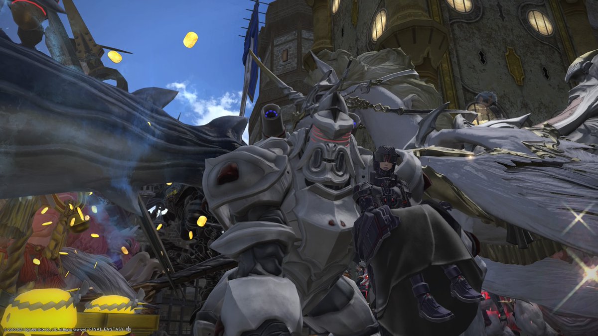 audreyotherway's tweet photo. @ffxivpvprevival me, a robot w a robot monkey. idk if replying with both a glam & shout chat screenshot helps my odds but I took them anyway! #FFXIVRobots https://t.co/tcUpri8rOq