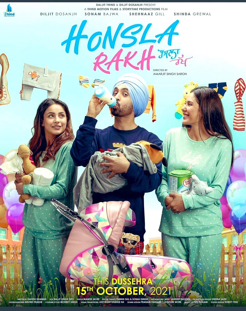 RealVinduSingh's tweet photo. This Dussehra on 15th Oct a HugeHit of 2021 awaits all,especially @ishehnaaz_gill our BB fraternity HM. This @diljitdosanjh 
Movie title #HonslaRakh is kind of a divine message to Shehnaaz
&amp;her Angel @sidharth_shukla would be blessing her for sure
Pl watch the movie in theatres🙏 https://t.co/SskjqtUM4g