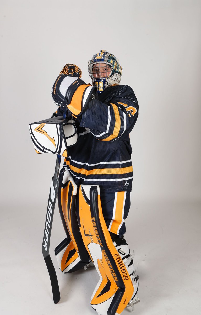 HckyMomlife's tweet photo. Mabs looking pretty sick in #blueandgold and her custom @PassauHockey gear for her 2021 @USPORTSca season debut! #rookie #newkidontheblock #letsgospartans https://t.co/IhEPziV8v2