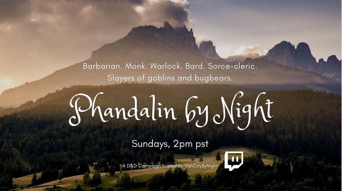 Vancitybynight's tweet photo. Join us tomorrow for another episode of #phandalinbynight as the party makes their way further into trouble at 2pm PDT on https://t.co/kpgzS9peDj #dnd #dnd5e #dungeonsanddragons https://t.co/OFNXqeNdLG