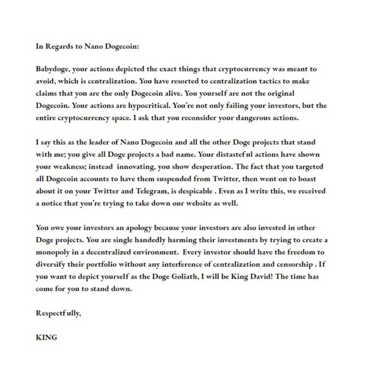 digitaLHRoller's tweet photo. Attention:
#DaddyDoge
#BankerDoge
#NewMommyDoge
#DaddyDogeToken
#LilBabyDoge
We at #NanoDogeCoin are standing up for you and YOUR right to EXIST on Twitter! The BABYDOGE liars, in their sheer desperation, have attacked us all! We stand with you for true #Crypto freedom! https://t.co/OC9S2ilPan