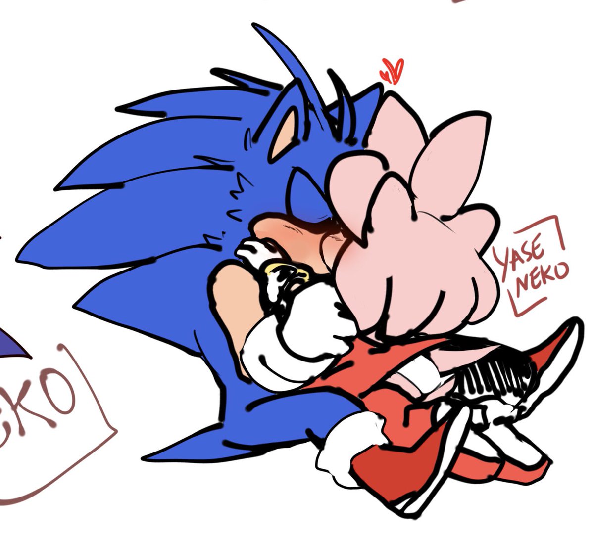 I draw sonic scruncly on X: kiss?? 🫵😳 #sonamy #sonic #amyrose