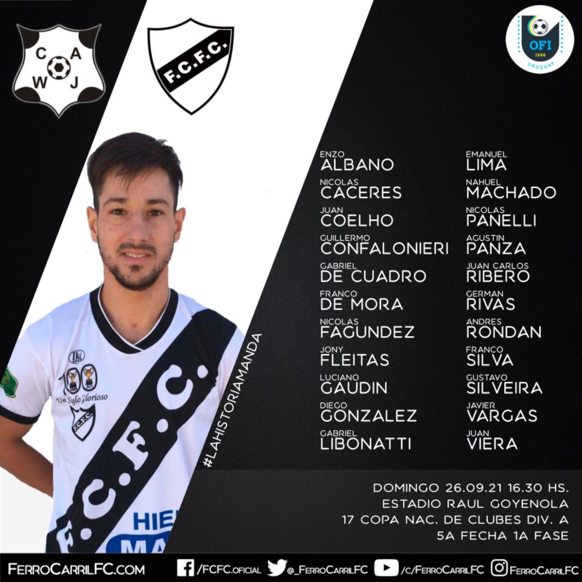 _FerroCarrilFC's tweet photo. ¡Convocados para mañana! ⚪️⚫️ https://t.co/3Qq6lWqe4A