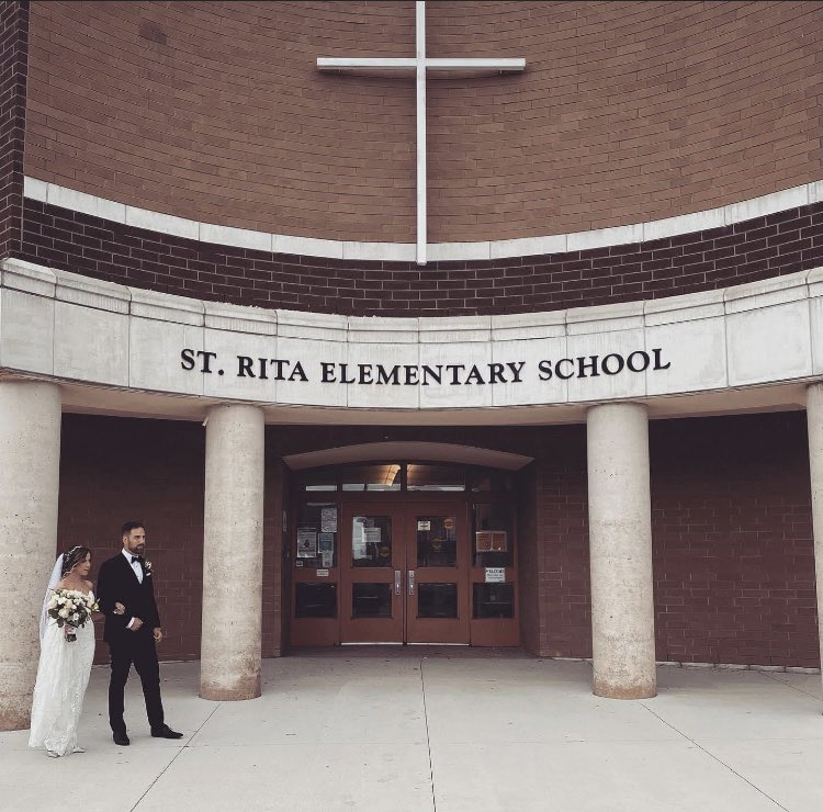 Attended my cousin’s wedding this weekend. Their love story began in 6th grade at St. Rita school. Love that they made a point of honouring that on their wedding day. Congratulations Brooke and Erik! ❤️ <a href="/StRitaRock1/">St. Rita Rock</a> <a href="/DPCDSBSchools/">Dufferin-Peel Catholic District School Board</a>