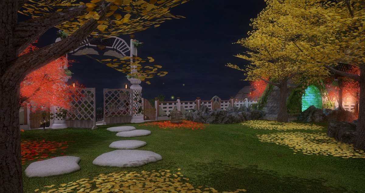 jay_dotwave's tweet photo. Couldn't resist anymore and redecorated our FC yard for fall! Feat. photobomb Stubby

#FFXIV #FF14 #GPOSERS #Screenshot  #helloeorzea #FinalFantasy #gshade #egiglamour #FFXIVScreenshot #FF14AW #FF14housing https://t.co/DYKSRXoVll