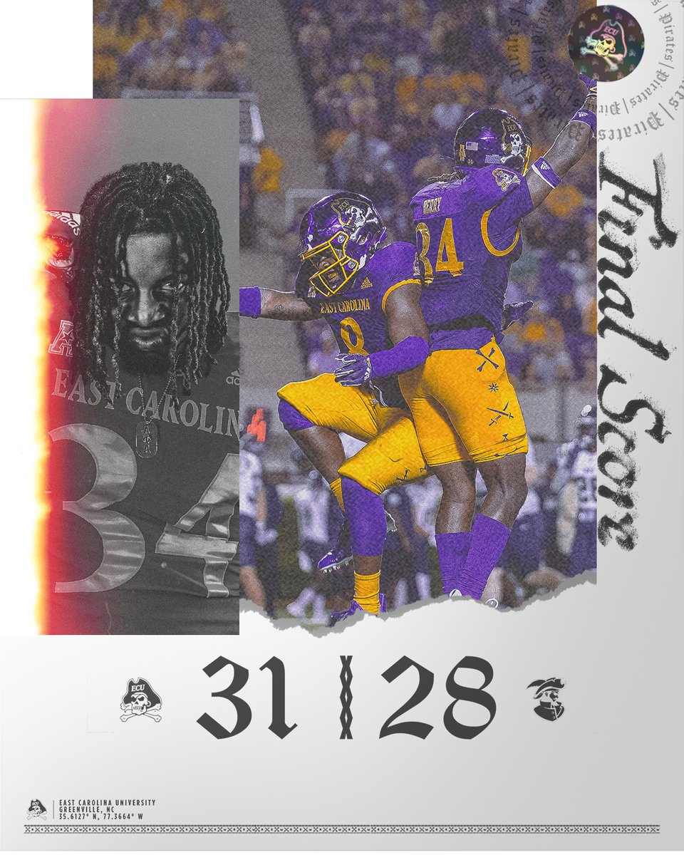 ECUPiratesFB's tweet photo. Time to celebrate another Pirate victory!🏴‍☠️

See ya next Saturday when we are at home against Tulane! #NoQuarter https://t.co/2F5THh8ZSi