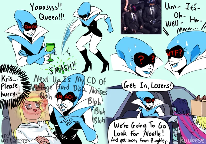 Deltarune:
The Meme Queen casually throwing hands with "You" and the cool kid.
#DELTARUNE #deltarunespoilers 