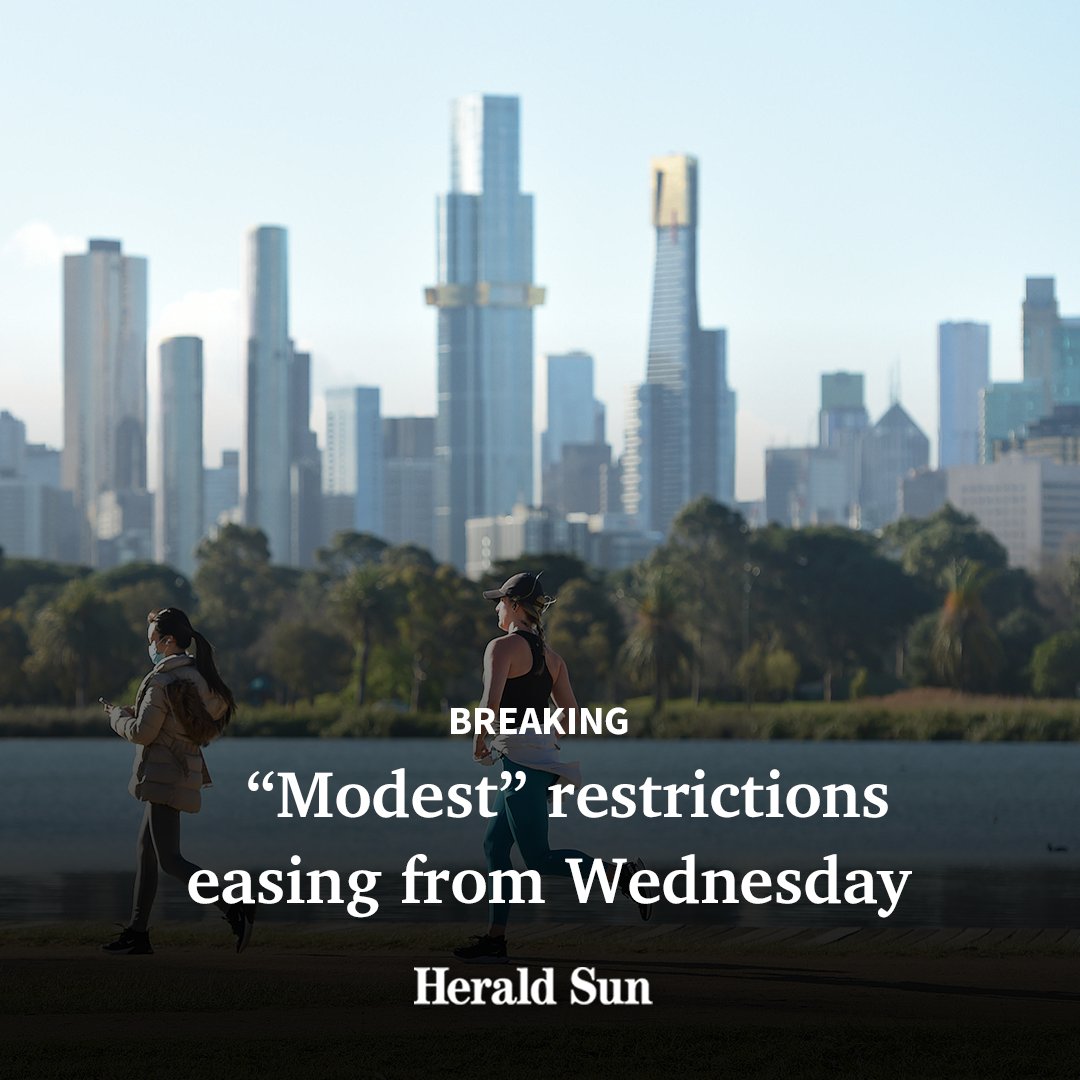 BREAKING: Premier Daniel Andrews has announced a “modest” easing of restrictions from 11.59pm Tuesday 28th September, including extending the 10km to 15km, and return of outdoor recreation.  Read More: bit.ly/3zSN0kV