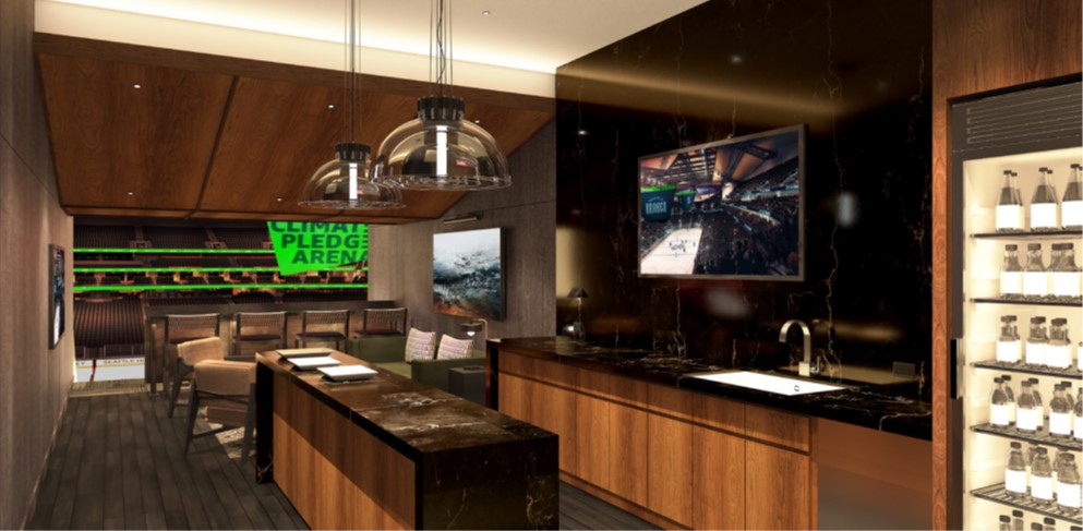 rendering of a suite at climate pledge arena