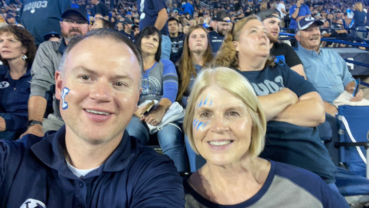 CYarsmith's tweet photo. Hear with my 2 youngest and my mom sitting in section 26 row 9 seats 3-6. Go Cougs! #byufootball https://t.co/xzDQxbvzgC