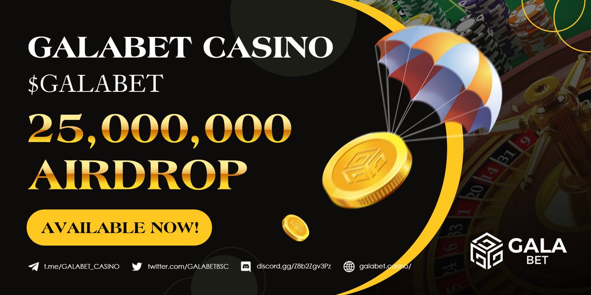 GALABETBSC's tweet photo. 📢GALABET CASINO AIRDROP IS LIVE NOW🎰

✅Join our Airdrop to earn 25,000,000 $GALABET
✅Follow, Retweet, Like, and comment screenshot
✅Follow steps in TG: @GALABET_Airdrop_bot

📅Date: 25th Sep - 25th Oct

Don't miss❣️

#GALABETCASINO #Airdrop #GALABET #BSCGem #GamblingTwitter https://t.co/hXbQ1u2ofm