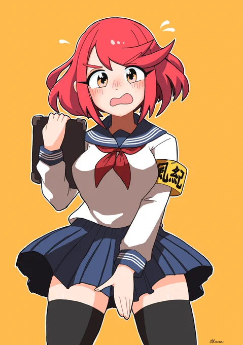 先日のまんがでやたら人気だった風紀委員ホムラちゃんです
#イラスト 
