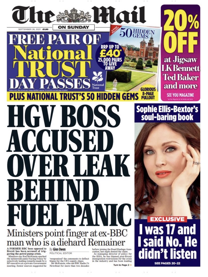 SloughForEU's tweet photo. So - in possibly the most contorted reasoning yet by The Mail, the fuel crisis is the fault of Remainers... https://t.co/jKZDFhg1m1