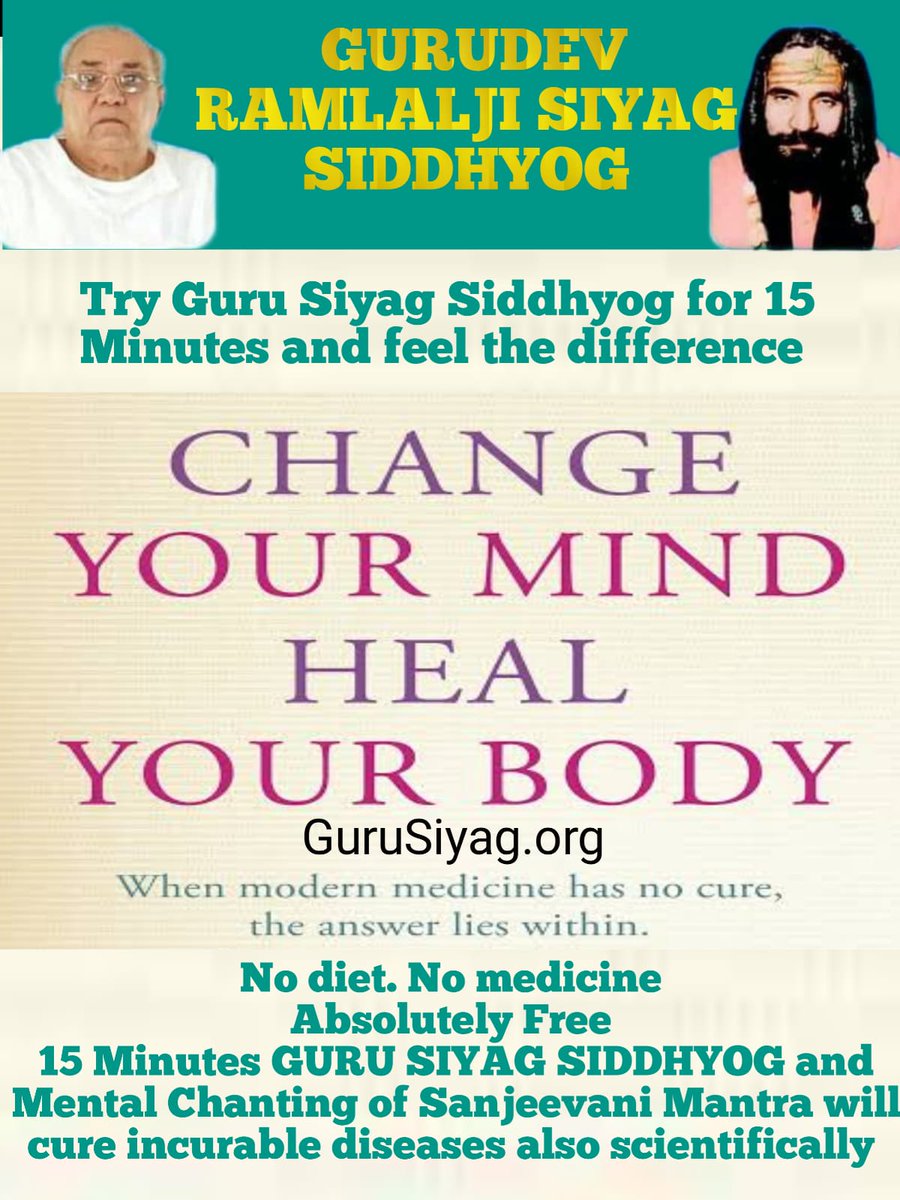 ArpitJa57447995's tweet photo. Begin to meditate on and develop inner sounds using Sanjeevani mantra disclosed by Gurudev Ramlalji Siyag.
#todogoodforhealthathome https://t.co/vHMt1BANYU