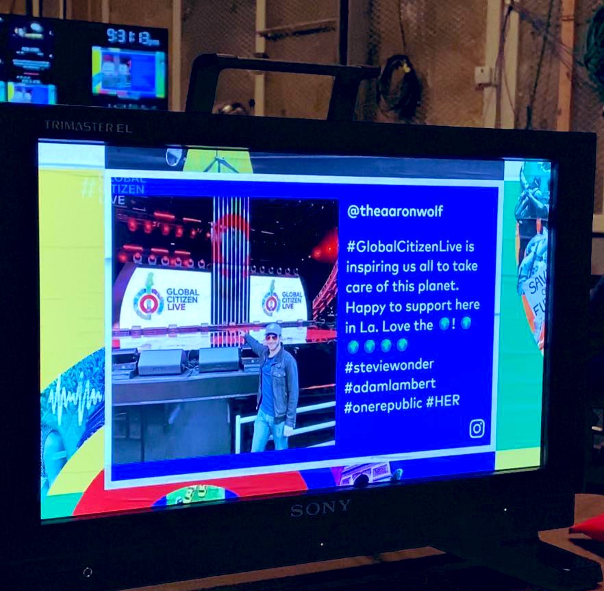Watch for me on #GlobalCitizenLive I’m happy to be here to work to change the planet. But guess what. I can’t do it by myself. It takes the 🌍! Love to everyone. 💜 #Her #steviewonder #AdamLambert #OneRepublic #lumineers