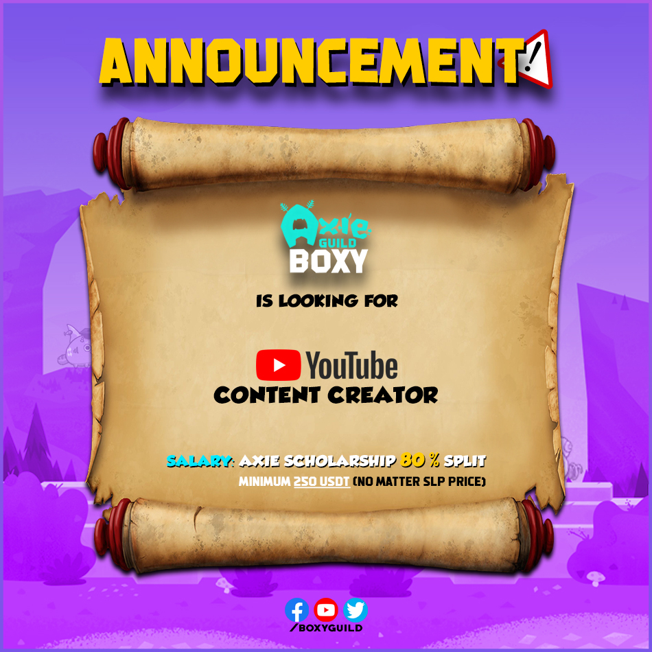 boxyguild's tweet photo. Our Team Boxy are looking for YouTube content creator to write and publish various types or pieces for the team. 
Help develop our YouTube presence and consolidate video assets across multiple platforms

Apply now! Click the link below
 https://t.co/hsJbrbthKi https://t.co/7x7VveYDAu