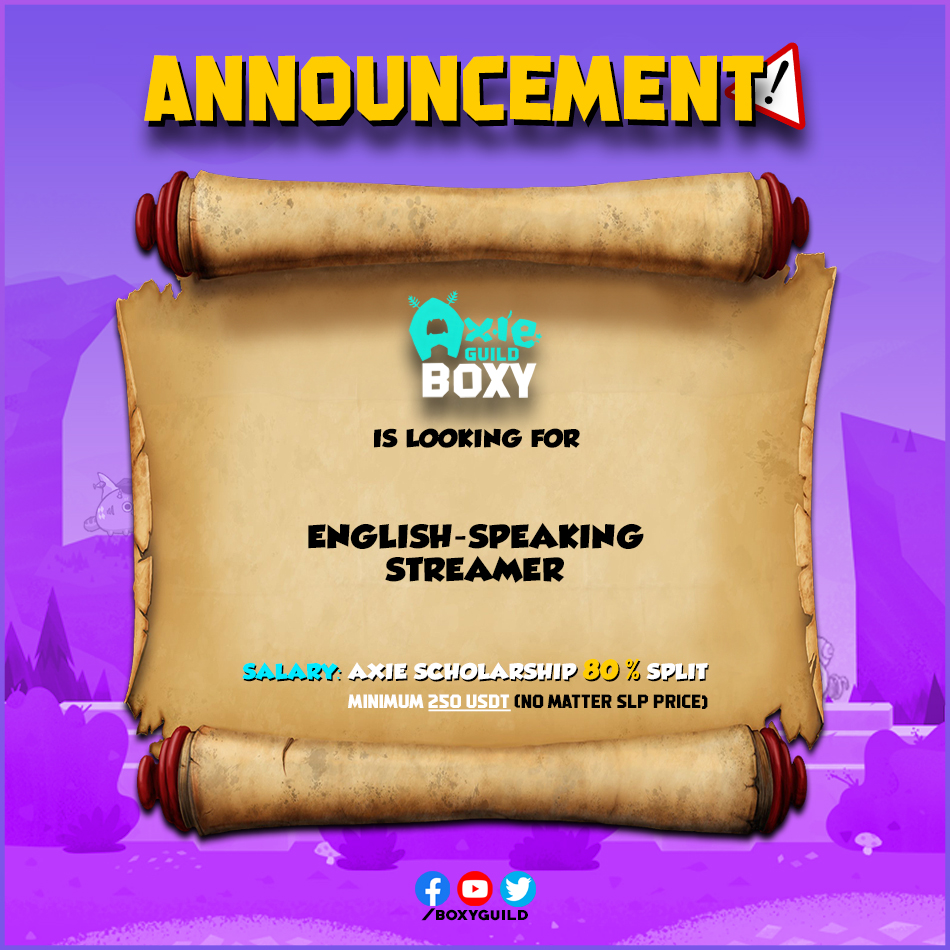 boxyguild's tweet photo. Team Boxy has opening job for English Streamer for it’s continuous growing community.

Qualifications/Skills: 
-With experience in streaming 
-Excellent in English 
-Good Personality
-Gamer
-Consistent

Apply now! Click the link below
 https://t.co/hsJbrbthKi https://t.co/8F7rsydRTf