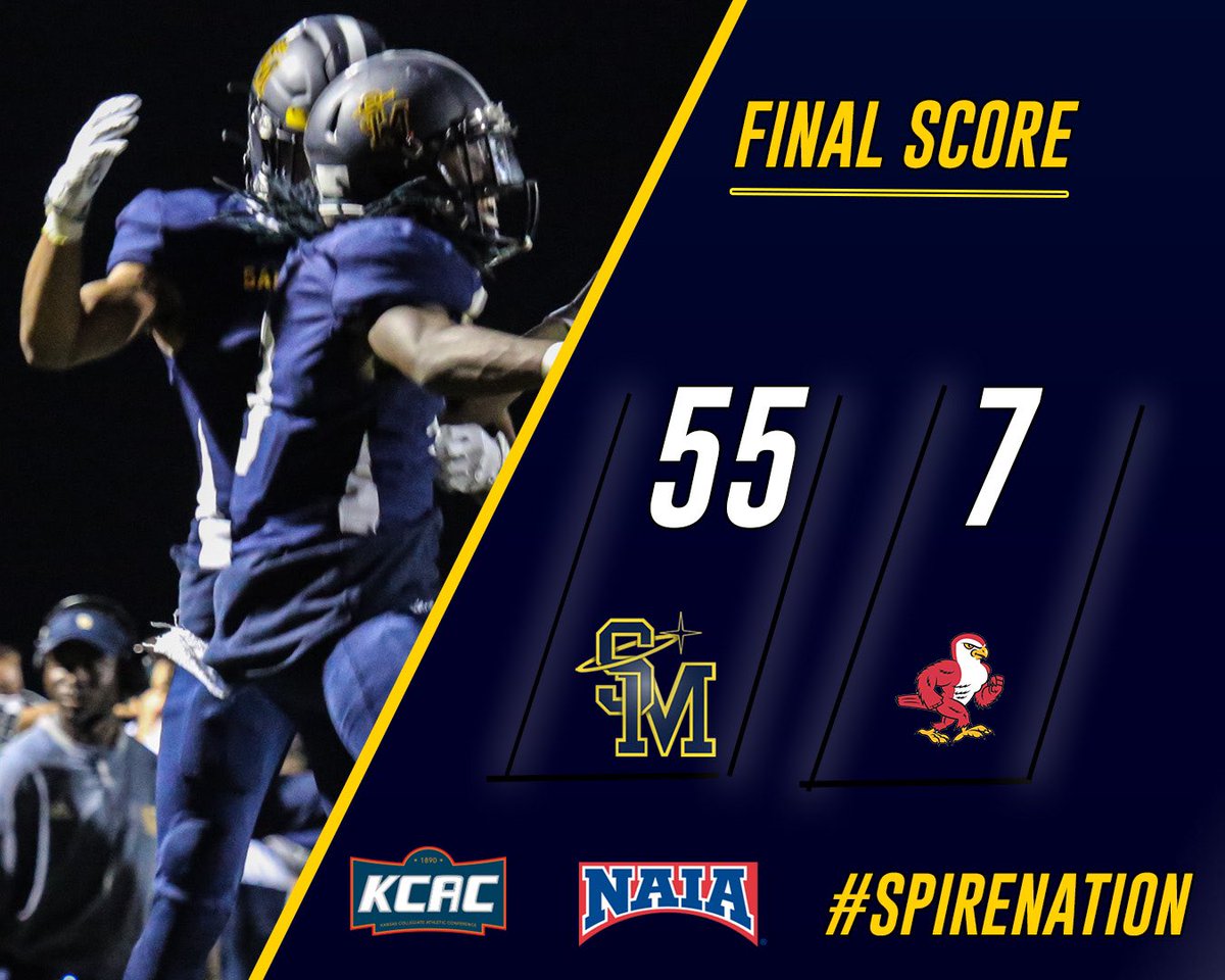USM Athletics (@usm_athletics) on Twitter photo And the drought Ends! <a href="/Spire_Football/">Spire Football</a> ends a 17-game losing streak dating back to 2018 after blitzing past Friends University, 55-7 tonight at home. #SpireNation #RiseUp #sports #football #history #kcac #naia And the drought Ends! <a href="/Spire_Football/">Spire Football</a> ends a 17-game losing streak dating back to 2018 after blitzing past Friends University, 55-7 tonight at home. #SpireNation #RiseUp #sports #football #history #kcac #naia