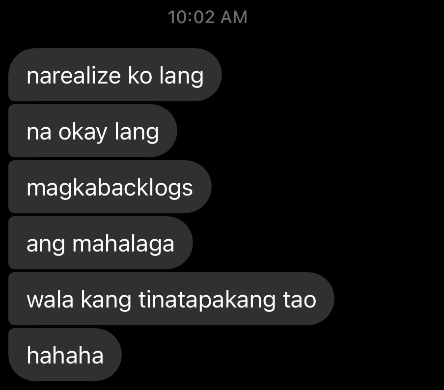 Good morning naman daw sa realization ng classmate ko: