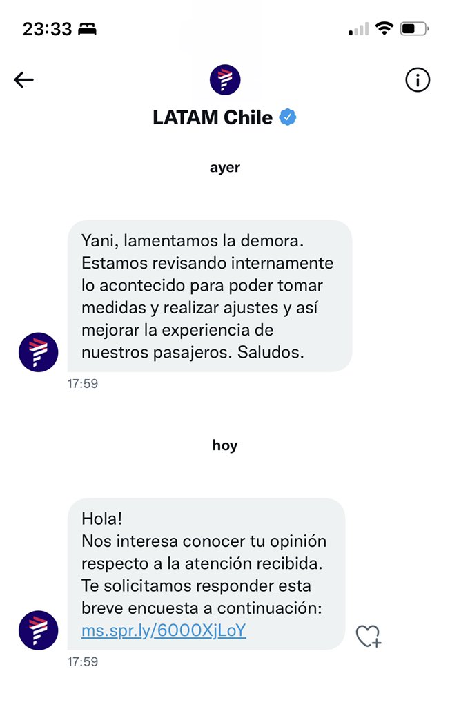 YaNi__Fernandez's tweet photo. @LATAM_CHI @GonzaMoreno25 @SirChandlerBlog @SERNAC La No respuesta de Latam y una encuesta de satisfacción… https://t.co/2ls8FD1Owm