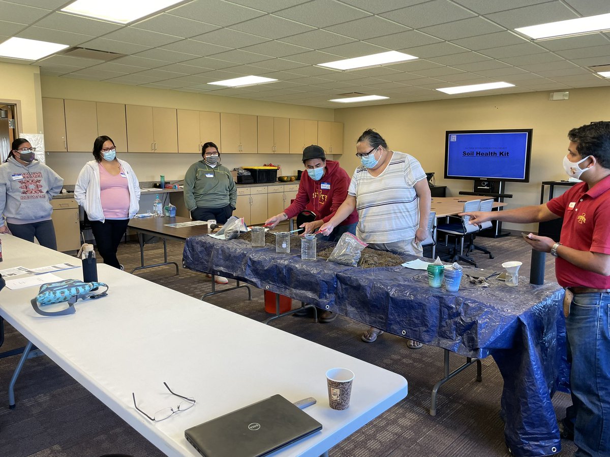 ThreeSistersISU's tweet photo. Awesome field day at NICC Santee campus. DIY soil testing, cover crops, and compost. Learned about #Indigenousfoods from #Nativechefs Thanks to everyone who came for a great day!! @ThreeSistersISU @WLC_ISU @ISUSusAg @ajayhort @Soil_Plant_IXNs @dgk68479837 @valcancam https://t.co/u7AcGiuDeR