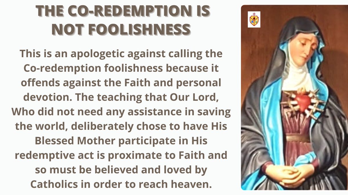 HolyFamilyCO's tweet photo. RECENT SERMON: “The Co-Redemption is not Foolishness” https://t.co/mBUmMkS2lG
#coredemption #coredemptrix #sorrowfulmother #indefenseofOurHeavenlyQueen https://t.co/7yKvZDvzf3