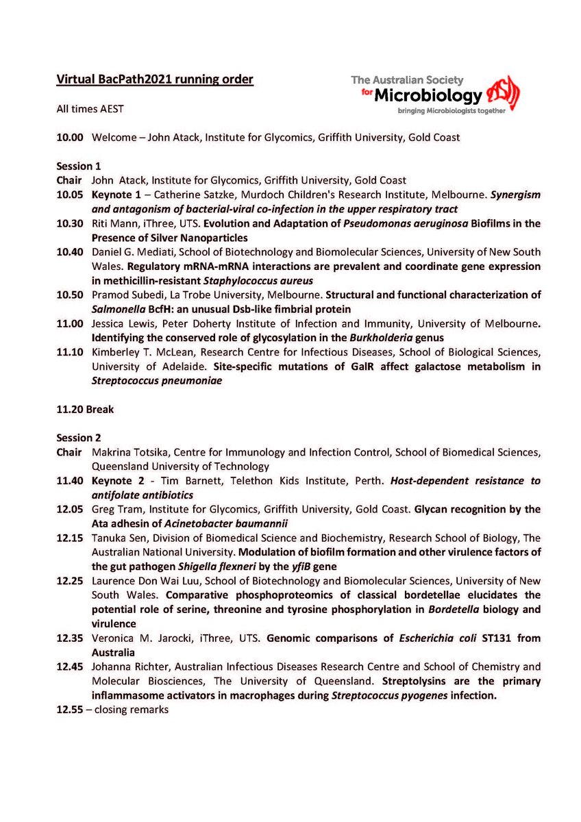 sciency_atack's tweet photo. less than 24 hours to go to #virtualBacPath @BacPath @AUSSOCMIC, but still time to register - https://t.co/53yfKGfqTr. Flyer and final program below https://t.co/QD56BzQUUb