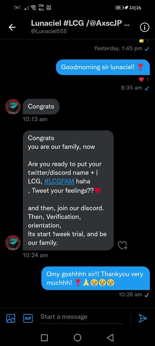 jentvdad's tweet photo. Im so happy for this sir! 😭❤️ Thankyou for the opportunity, @Lunaciel555 im now #LCGFAM ❣️ https://t.co/4lcaDwpk2X