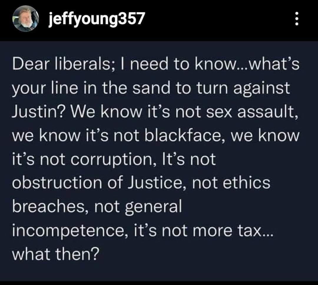 jdgunn44's tweet photo. Seriously. Will someone pls tell me, where’s the fukn line?!? @JustinTrudeau @liberal_party @Puglaas @janephilpott @iamcelinacc #GroperInChief #cdnpoli #Elxn44 https://t.co/TRrFxExehh