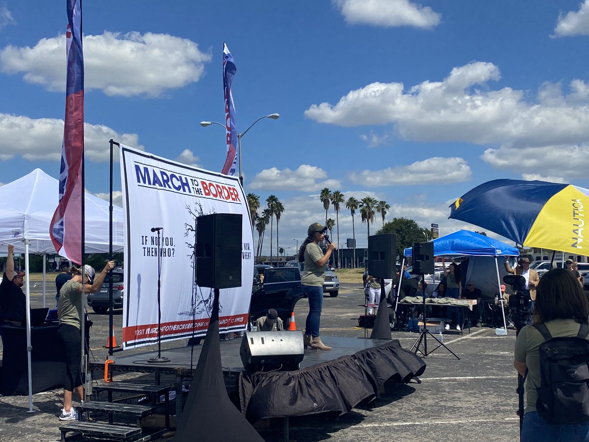 AronP3's tweet photo. The #RGV community came together to speak in one voice.@JoeBiden @texasdemocrats open border policies is a crisis for God’s children & our community. Great speeches from @monica4congress @MayraFlores2022 @texas_sandra We must end Child trafficking! #MarchToTheBorder @VoteDrGuerra https://t.co/A77sEqGkAf
