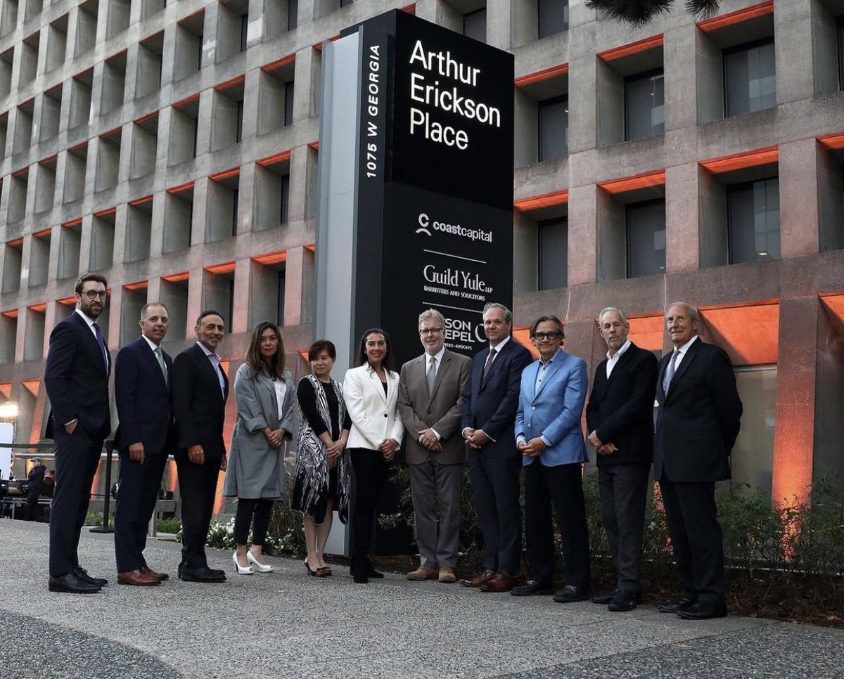 Erickson_Place's tweet photo. On Sept 23, 2021 our building's ownership revealed the new name of 1075 West Georgia. It is now known as Arthur Erickson Place, after its designer Canada's legendary, Arthur Erickson. https://t.co/jBqx7wzL38