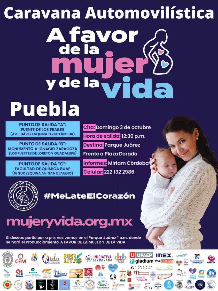 CivilitasP's tweet photo. 🚗🌀 CARAVANA AUTOMOVILÍSTICA PUEBLA
🗓️ Domingo 3 octubre
⏰ 12:30 pm
📍 Destino: todas las Caravanas llegarán al Parque Juarez frente a Plaza Dorada
🧍🏻‍♀️🧍🏻Si deseas participar a pie, nos vemos en el Parque Juárez a la 1 pm. 
Informes: 📲 2221322986
#MeLateElCorazon https://t.co/H4db2FxROf