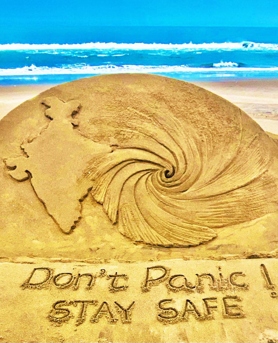 sudarsansand's tweet photo. My Humble appeal, Obey #Cycone Instructions , Don’t Panic! #StaySafe  help each other during #CycloneGulab https://t.co/kwHSxolyfG