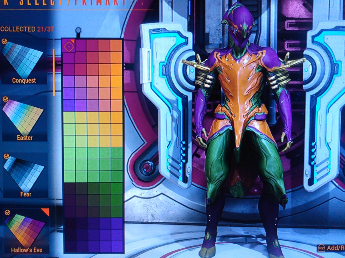 unlvsall's tweet photo. @PlayWarframe Hello Fellow Tenno's,
Here's my #Voltacular statue Contest of BASE VOLT.
Since this must be submitted before October 6 at 2PM EST.
I decided to go with the HALLOWEEN'S EVE color palette 🎃 🦇 https://t.co/pRPMWIGChZ